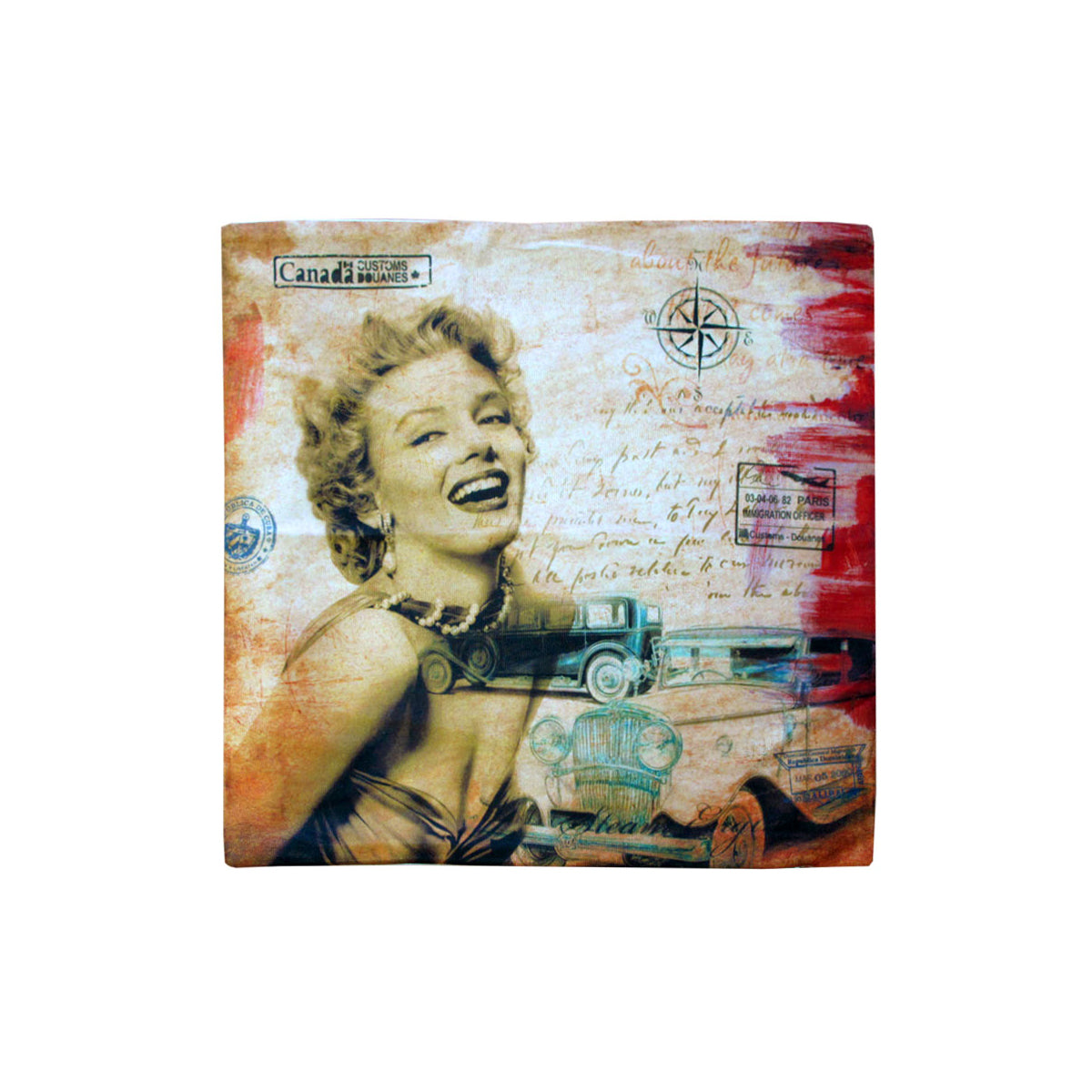 marilyn-monroe-retro-cars-square-cushion-cover www.mallsonline.com.au