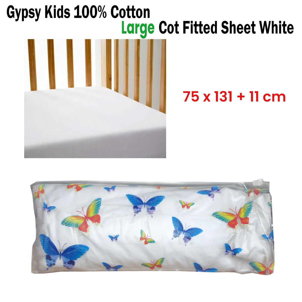 gypsy-kids-100-cotton-large-cot-fitted-sheet-white-75-x-131-11-cm www.mallsonline.com.au