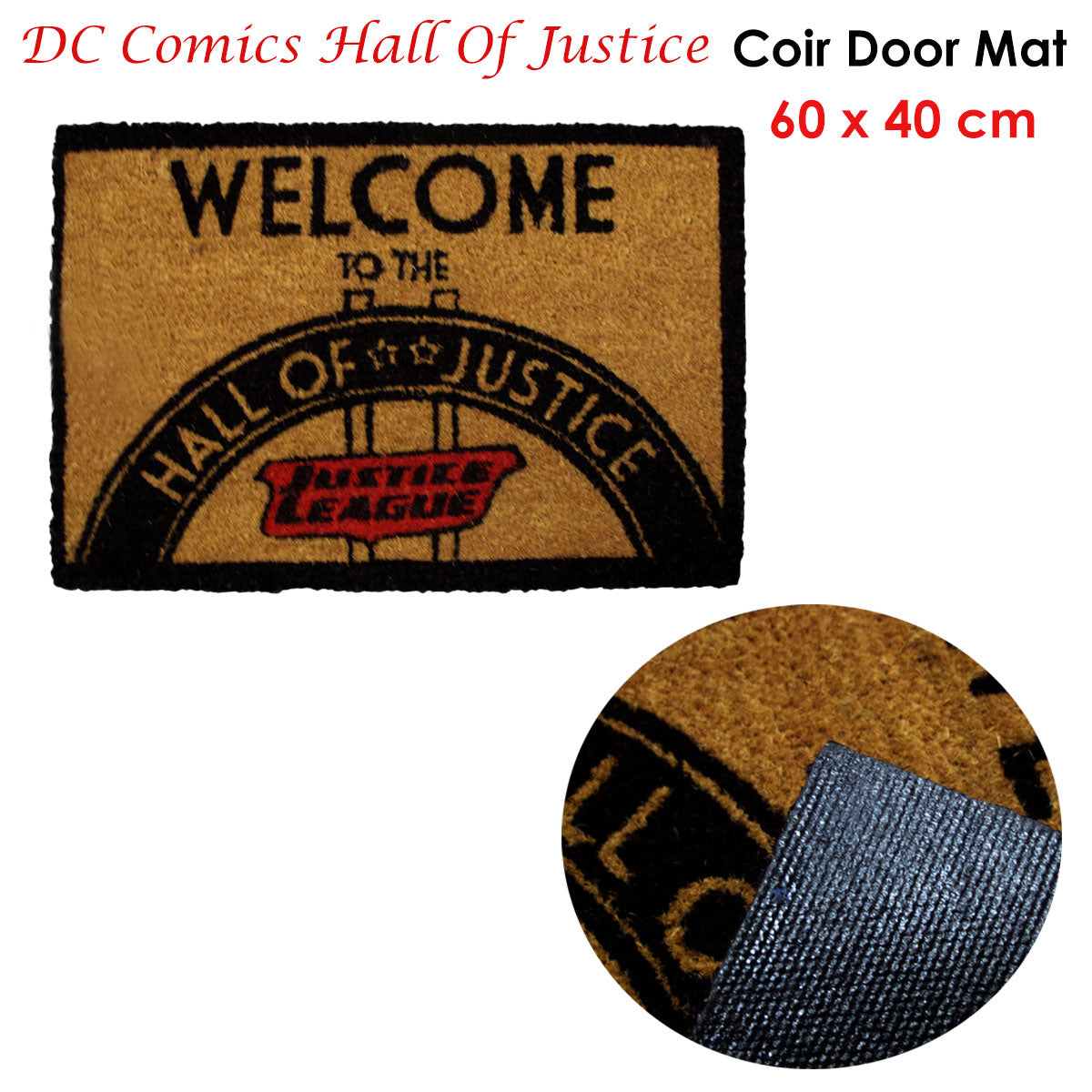 dc-comics-coir-door-mat-hall-of-justice www.mallsonline.com.au
