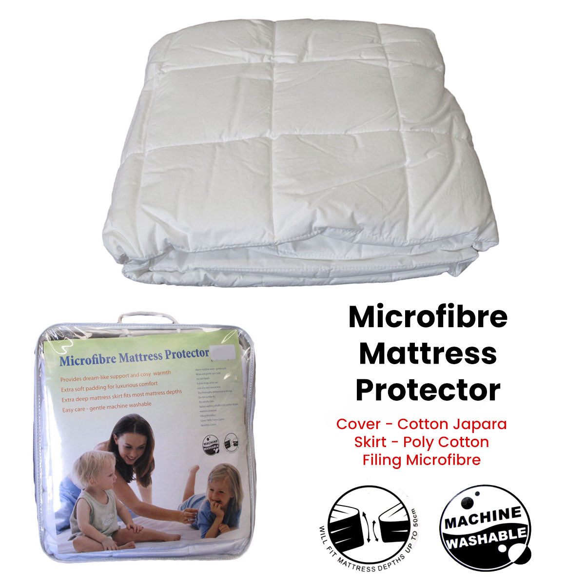 cotton-japara-cover-microfiber-filling-mattress-protector-single www.mallsonline.com.au