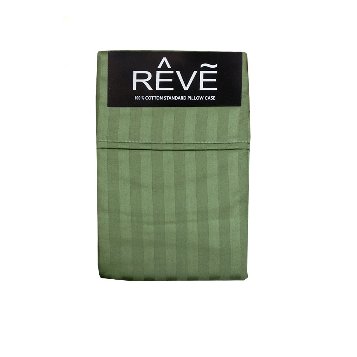 pair-of-reve-100-cotton-standard-pillowcases-48-x-74-cm-narrow-stripe-olive www.mallsonline.com.au