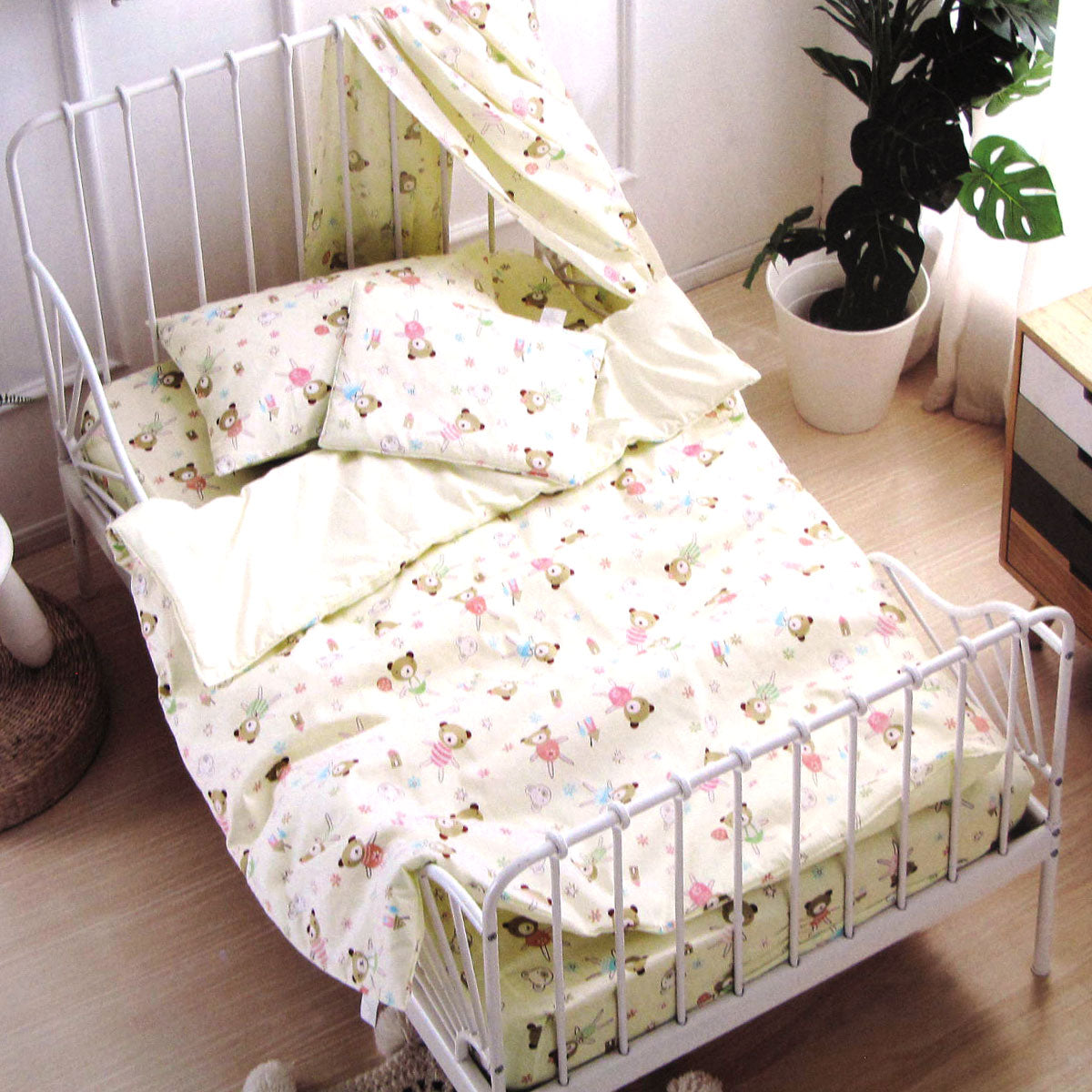 bear-fashionista-baby-100-cotton-printed-sheet-set-cot-size www.mallsonline.com.au