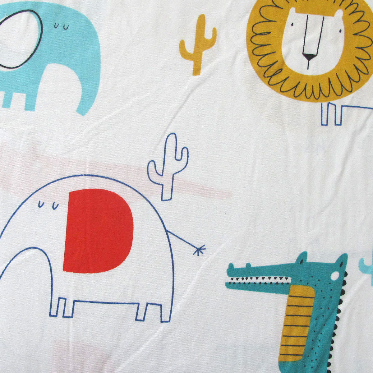 wild-life-lion-elephant-crocodile-baby-100-cotton-printed-sheet-set-cot-size www.mallsonline.com.au