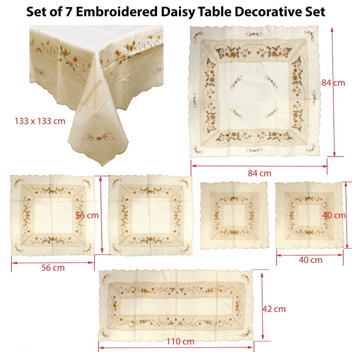 set-of-7-embroidered-daisy-table-decorative-set www.mallsonline.com.au