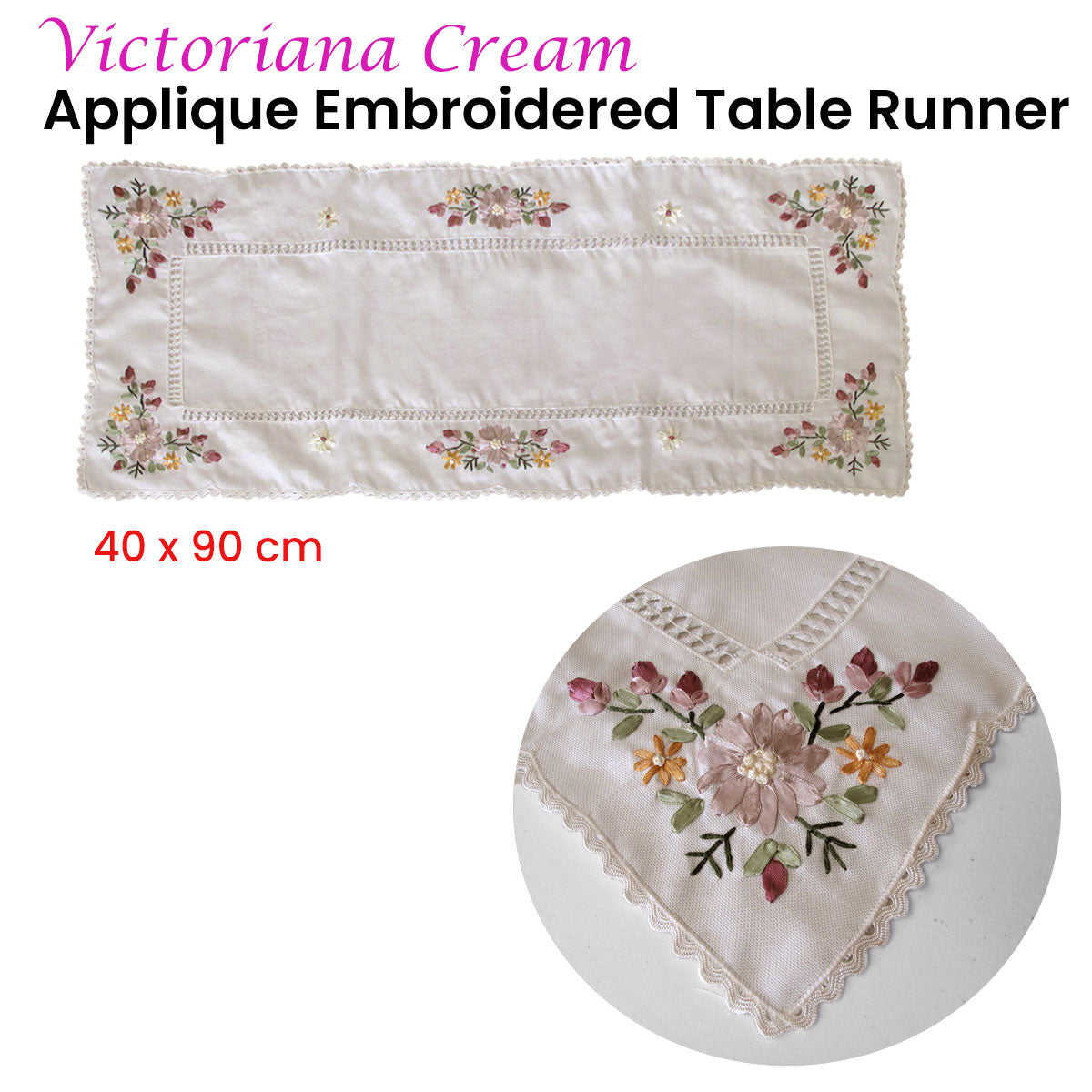 victoriana-cream-applique-embroidered-table-runner-40-x-90-cm www.mallsonline.com.au