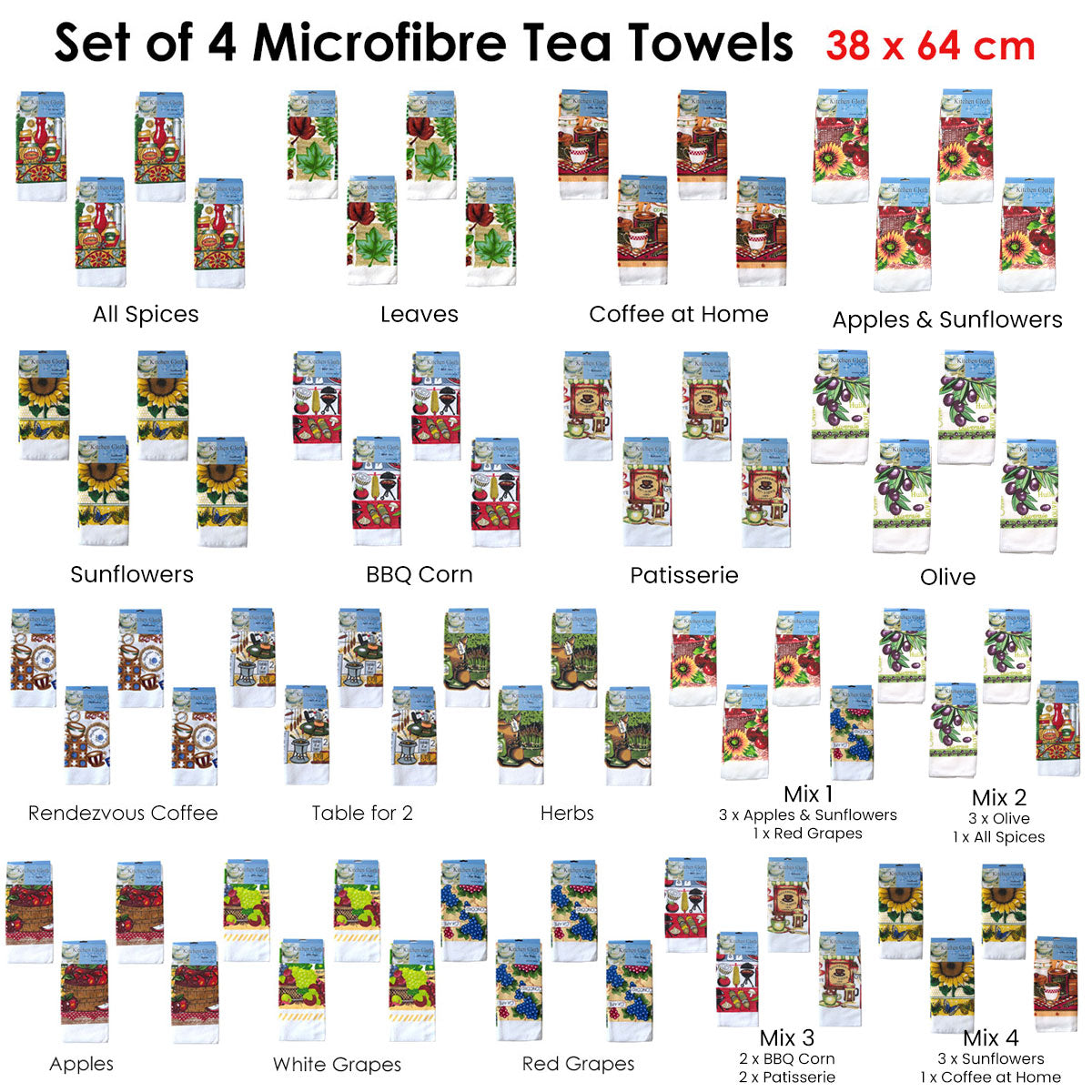 set-of-4-microfibre-printed-tea-towels-coffee-at-home www.mallsonline.com.au