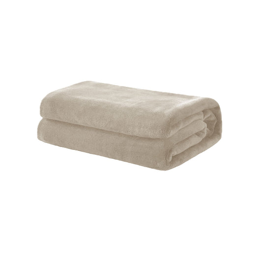 soft-coral-fleece-throw-rug-blanket-sand www.mallsonline.com.au