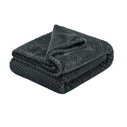 soft-diamond-fleece-throw-rug-blanket-charcoal www.mallsonline.com.au