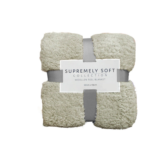 soft-woollen-feel-throw-rug-blanket-stone www.mallsonline.com.au