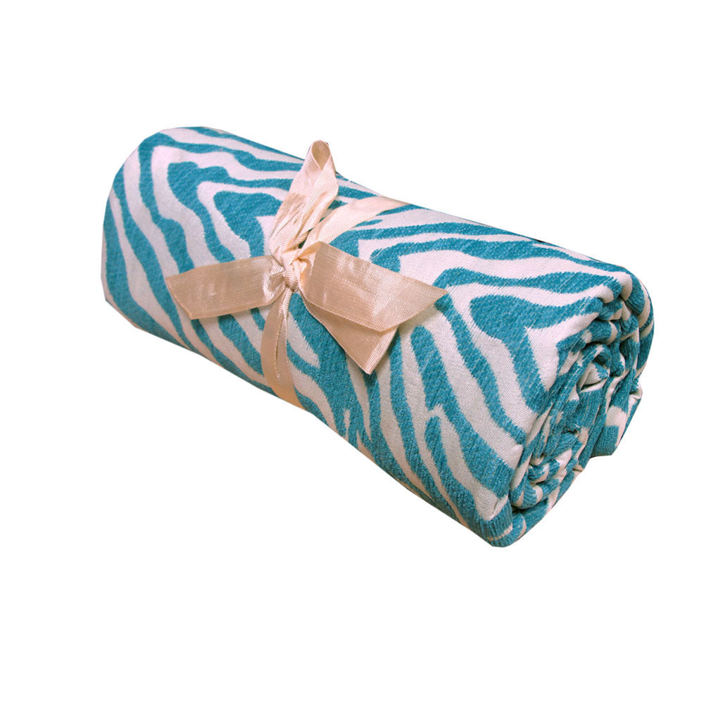 zebra-chenille-textured-throw-rug-aqua www.mallsonline.com.au