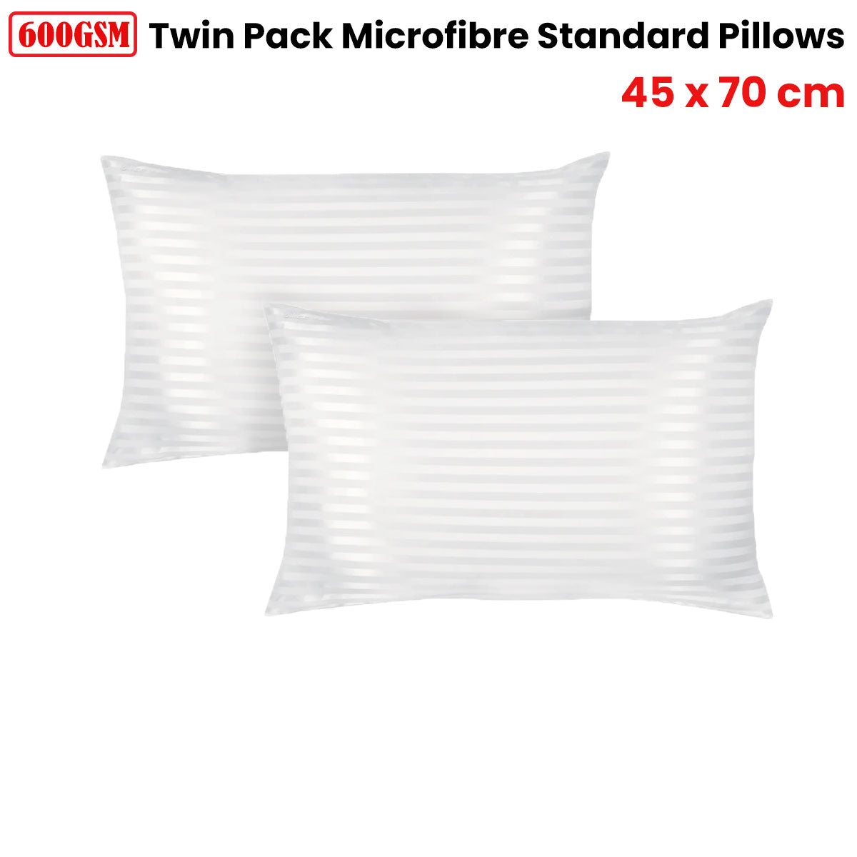 600gsm-twin-pack-microfibre-standard-pillows-45-x-70-cm www.mallsonline.com.au