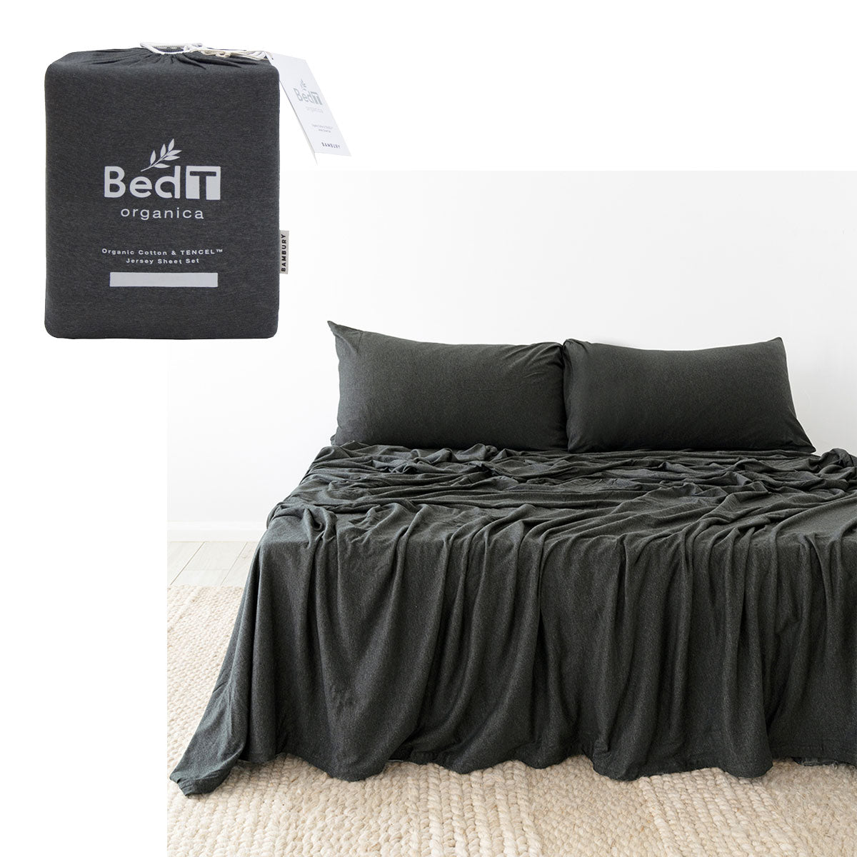 bedt-organica-jersey-cotton-blend-sheet-set-charcoal-queen www.mallsonline.com.au