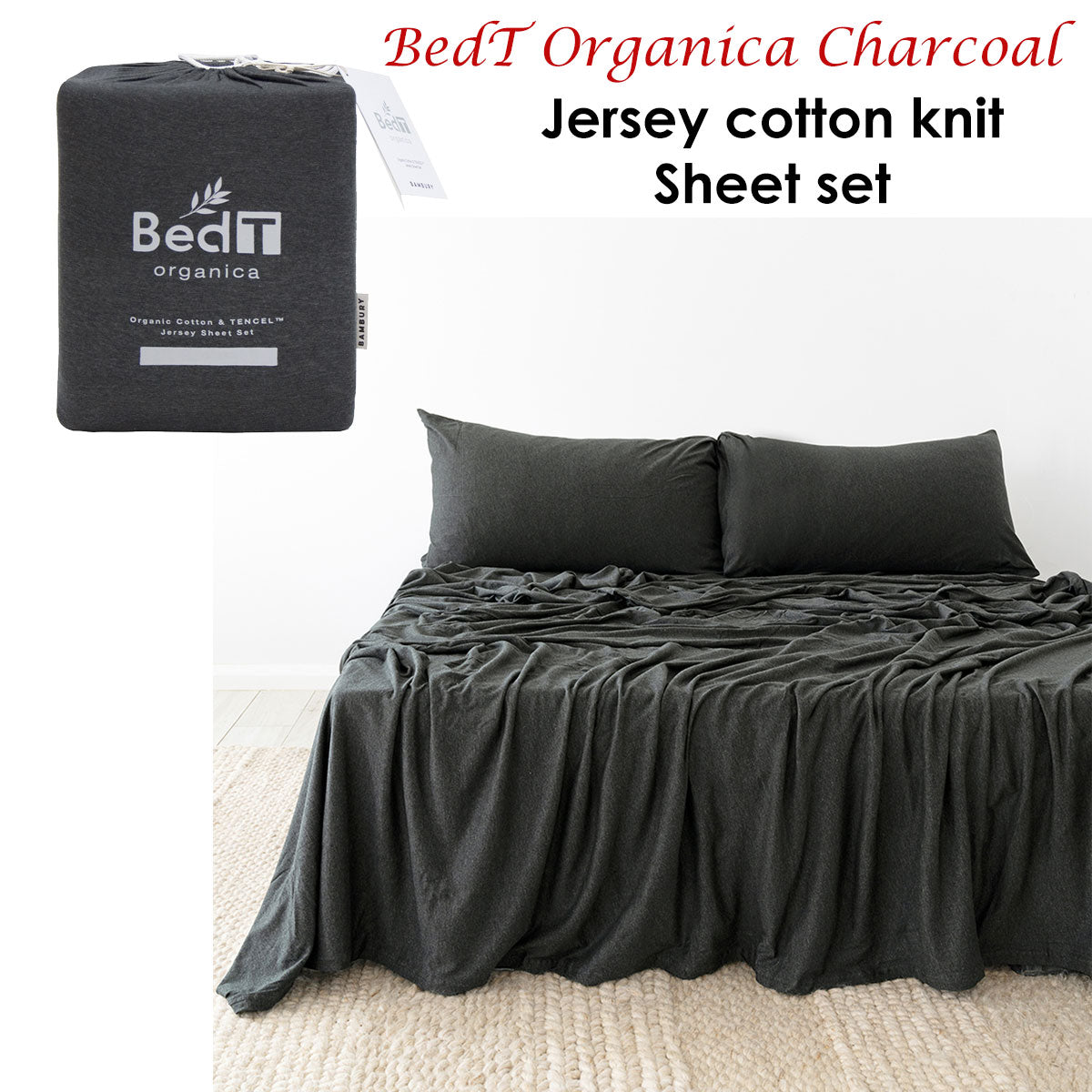 bedt-organica-jersey-cotton-blend-sheet-set-charcoal-queen www.mallsonline.com.au