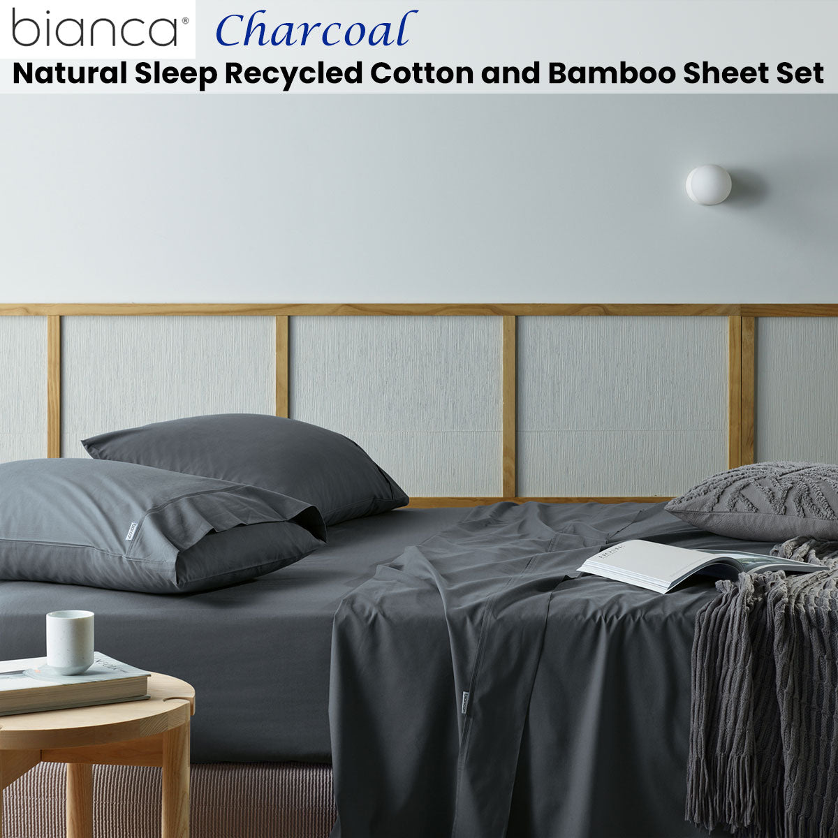 bianca-natural-sleep-recycled-cotton-and-bamboo-sheet-set-charcoal-queen www.mallsonline.com.au