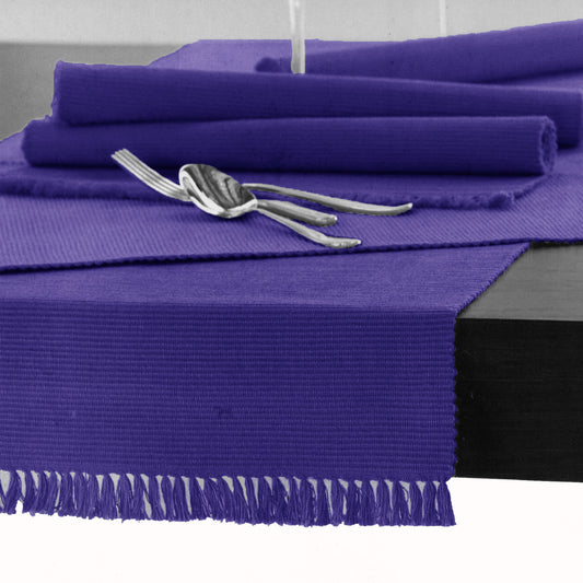hoydu-cotton-ribbed-table-runner-45cm-x-150cm-ultra-violet www.mallsonline.com.au