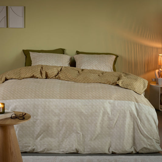 Bedding House Sanna Gold 100% Cotton Percale Quilt Cover Set King