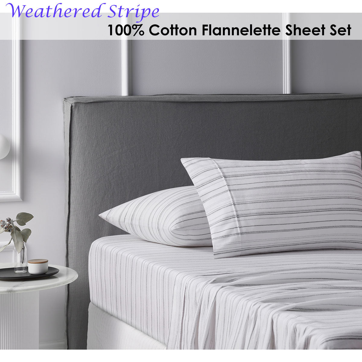 accessorize-cotton-flannelette-sheet-set-weathered-stripe-single www.mallsonline.com.au