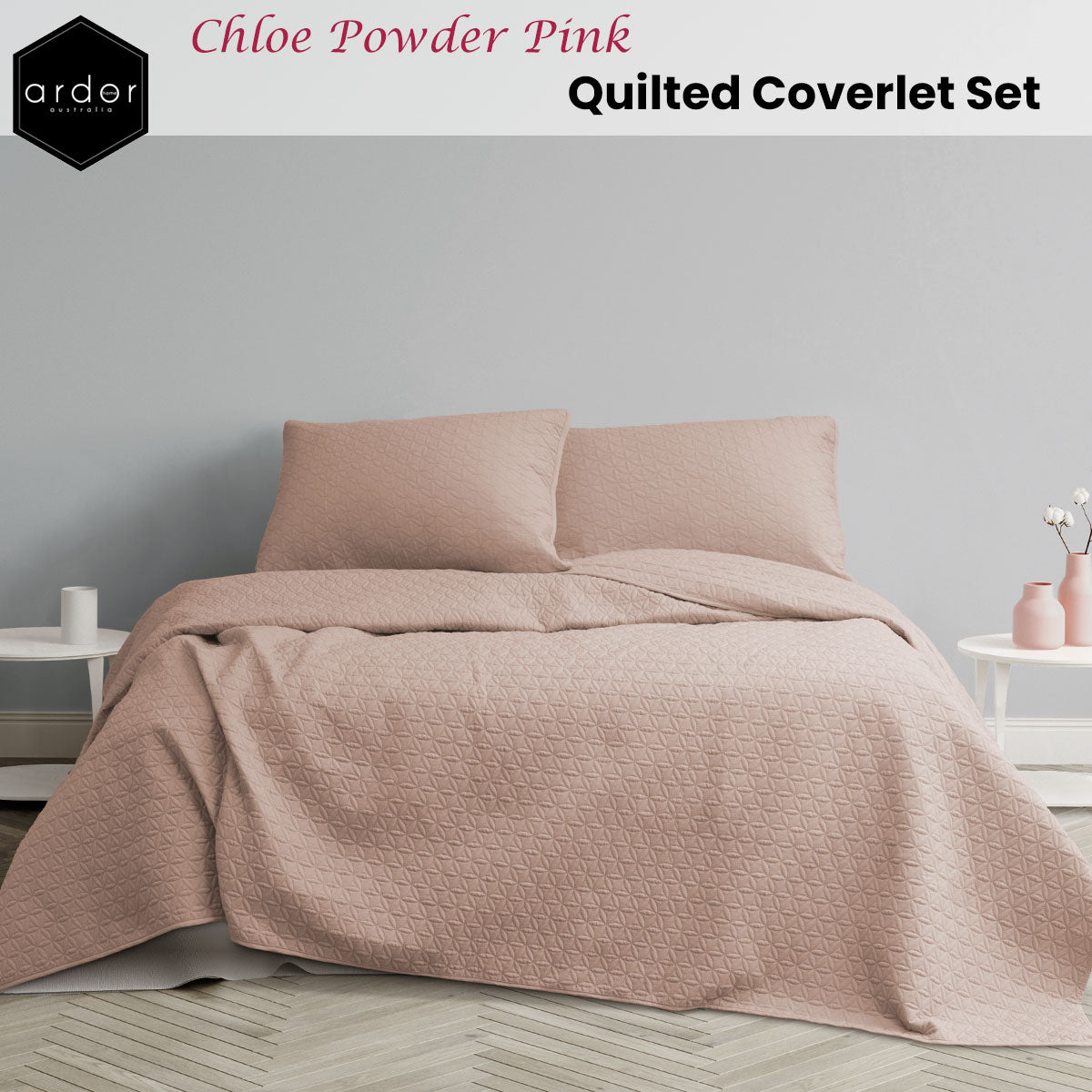 ardor-chloe-powder-pink-3-pcs-quilted-coverlet-set-queen-king www.mallsonline.com.au
