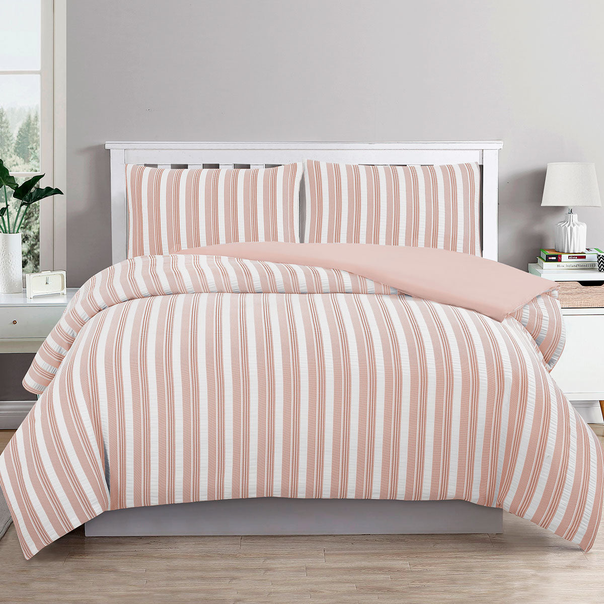 ardor-cove-rose-dust-similar-to-peach-color-seersucker-waffle-quilt-cover-set-queen www.mallsonline.com.au