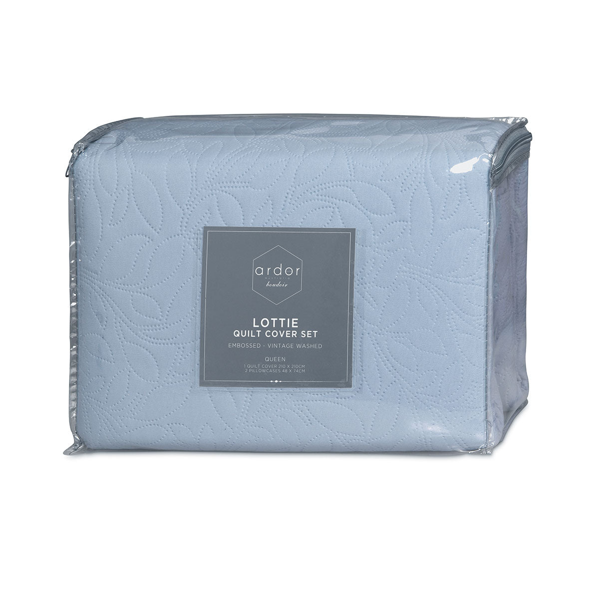 ardor-lottie-bluebell-pinsonic-embossed-quilt-cover-set-queen www.mallsonline.com.au