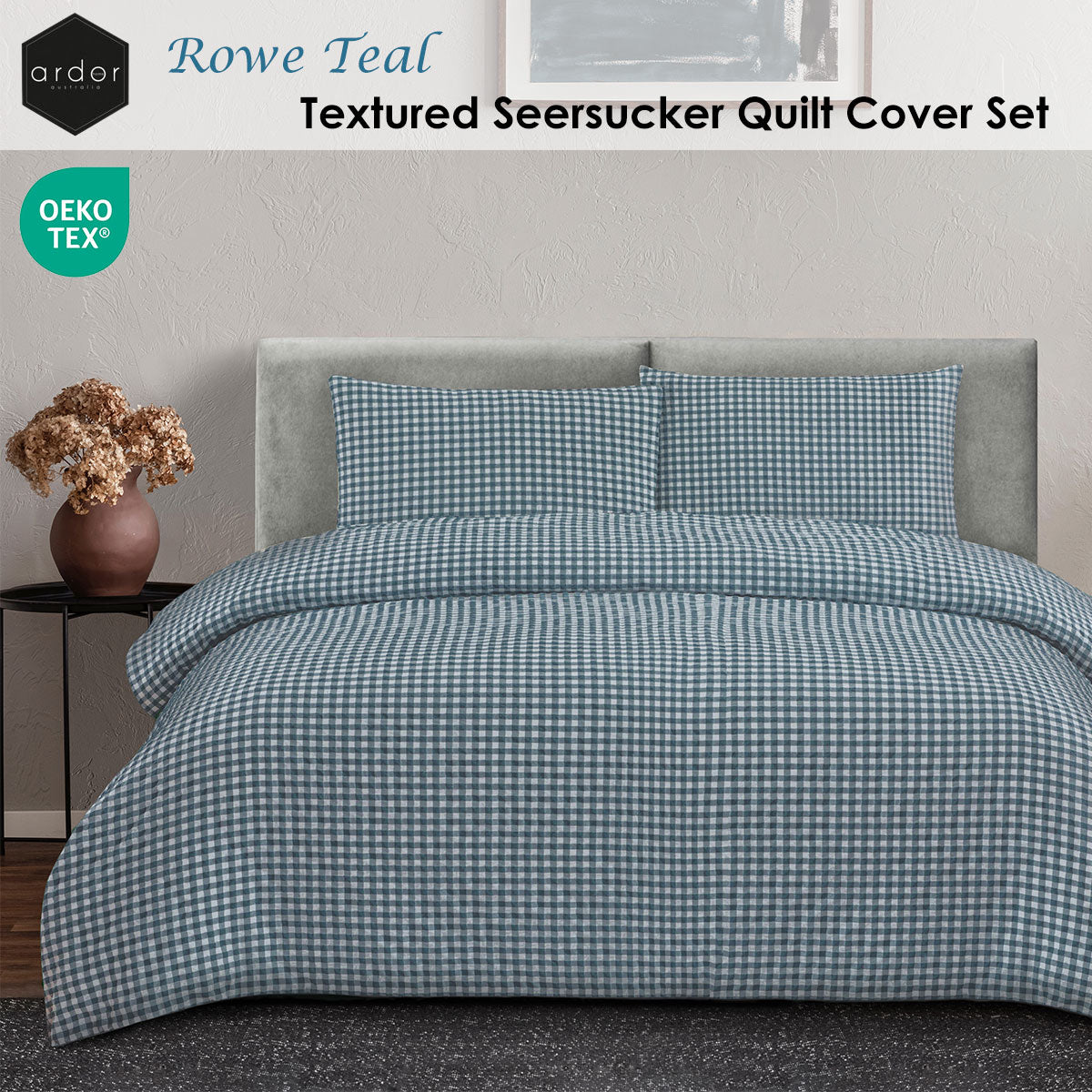 ardor-rowe-teal-textured-seersucker-quilt-cover-set-queen www.mallsonline.com.au
