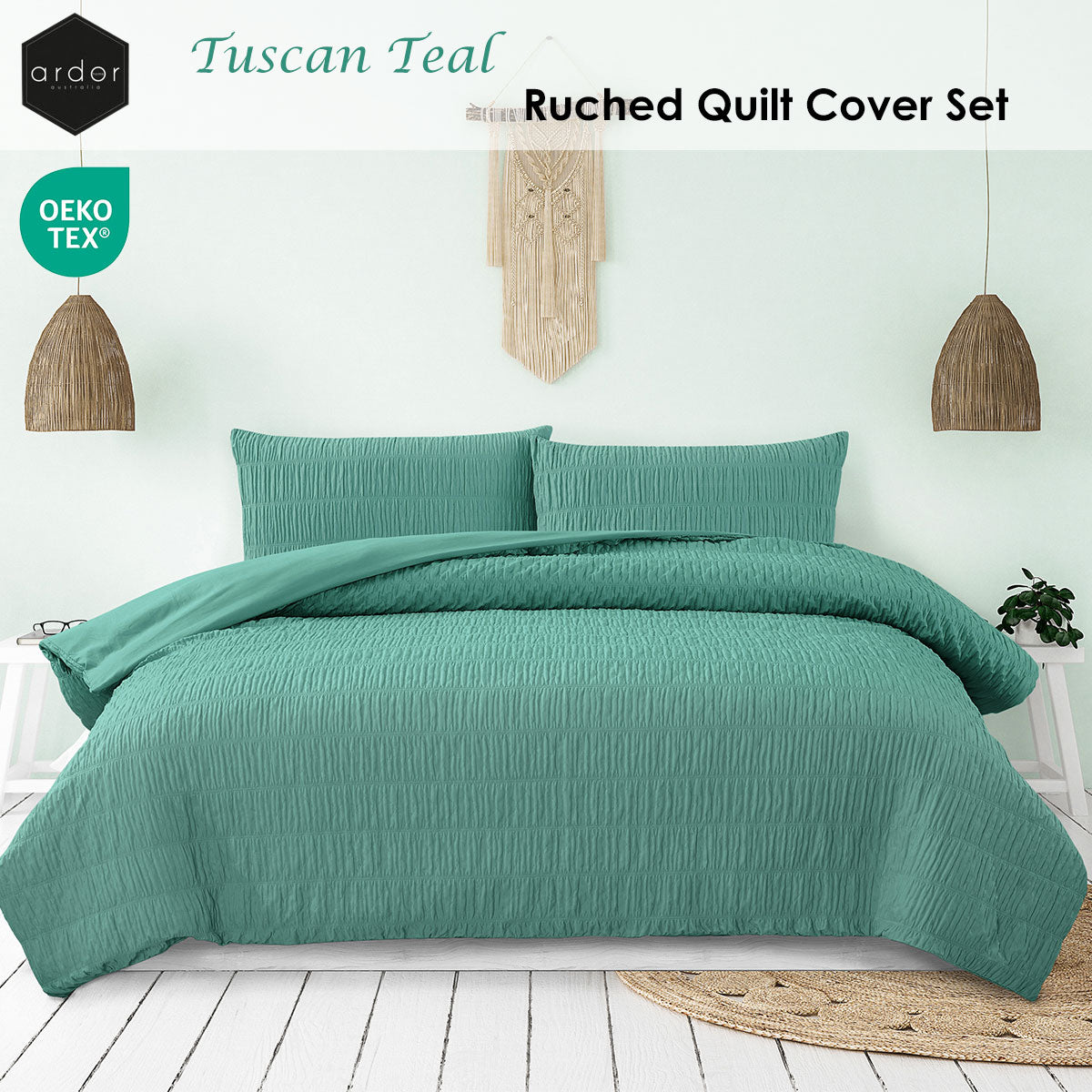 ardor-tuscan-teal-ruched-quilt-cover-set-king www.mallsonline.com.au