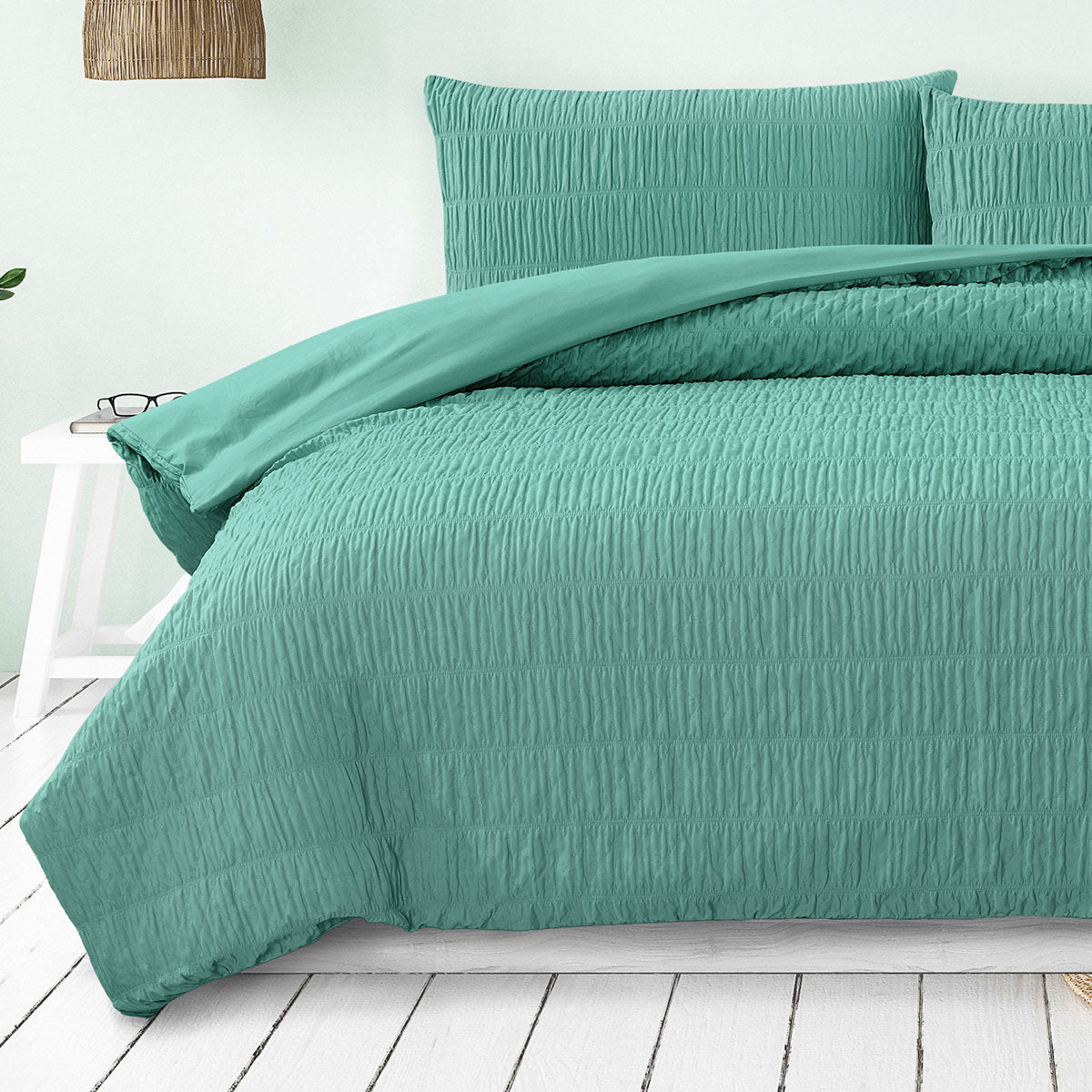 ardor-tuscan-teal-ruched-quilt-cover-set-queen www.mallsonline.com.au