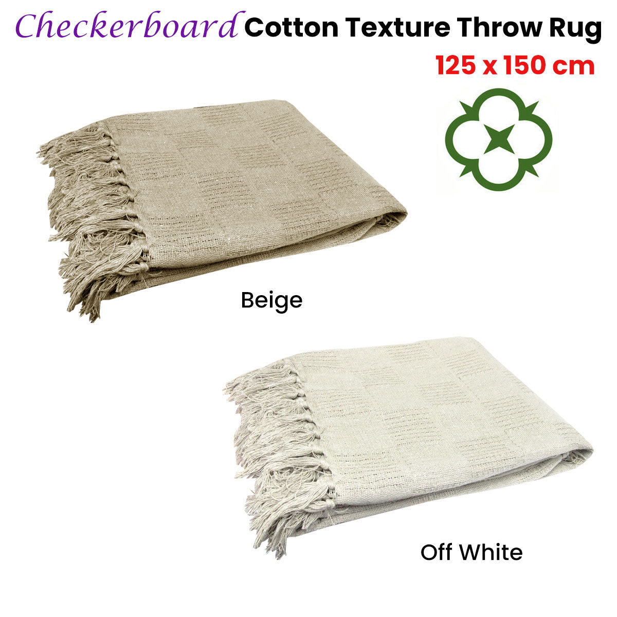 checkerboard-100-cotton-texture-fringe-throw-rug-125-x-150-cm-off-white www.mallsonline.com.au