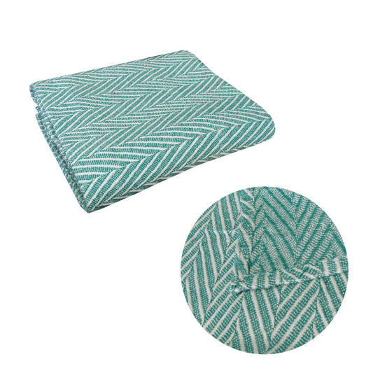 sia-herringbone-sea-green-100-cotton-texture-throw-rug-125-x-150-cm www.mallsonline.com.au