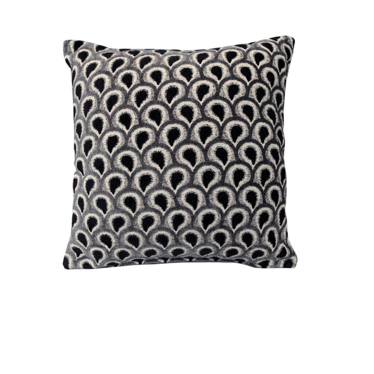 rapee-peacock-texture-cushion-cover-black-45-x-45-cm www.mallsonline.com.au