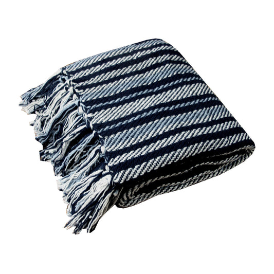stella-100-cotton-knitted-throw-rug-navy-multi www.mallsonline.com.au