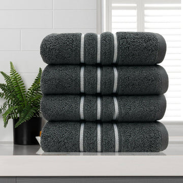 amor-classic-dobby-stripe-super-soft-premium-cotton-face-washer-4-pcs-650gsm-charcoal www.mallsonline.com.au