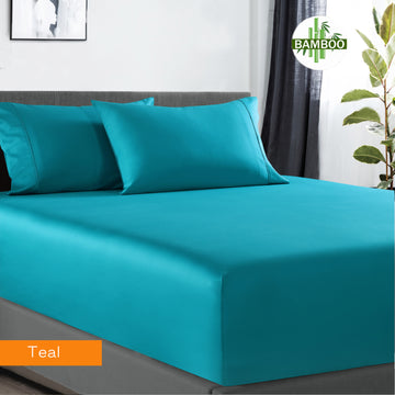 400-thread-count-bamboo-cotton-1-fitted-sheet-with-2-pillowcases-double-teal www.mallsonline.com.au