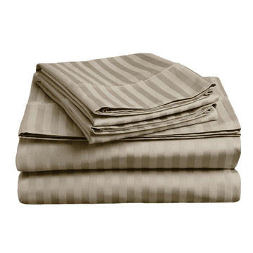 soft-stripe-microfibre-sheet-set-double-taupe www.mallsonline.com.au
