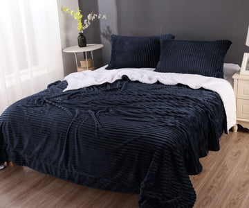 stripe-flannel-sherpa-blanket-king-navy www.mallsonline.com.au