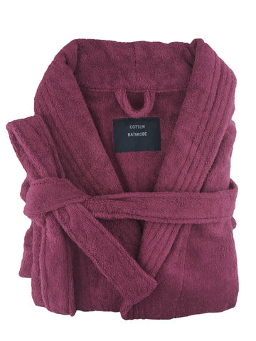 small-medium-egyptian-cotton-terry-toweling-bathrobe-burgundy www.mallsonline.com.au