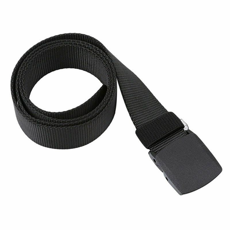 Canvas Web Belt Tactical Nylon Outdoor Waistband Mens Non Metal Buckle - Khaki