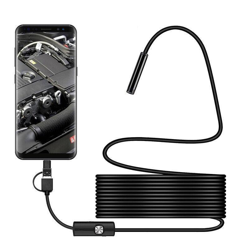 Waterproof Hd Endoscope Usb Type-C Borescope Inspection Snake Camera For Android - 10M