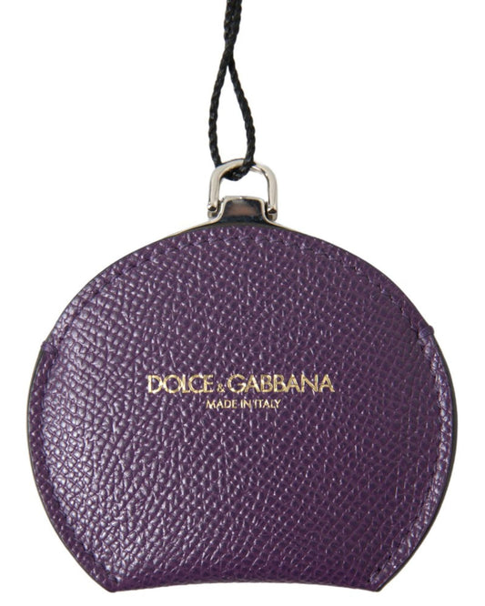 dolce-gabbana-womens-purple-calfskin-leather-round-hand-mirror-holder-one-size