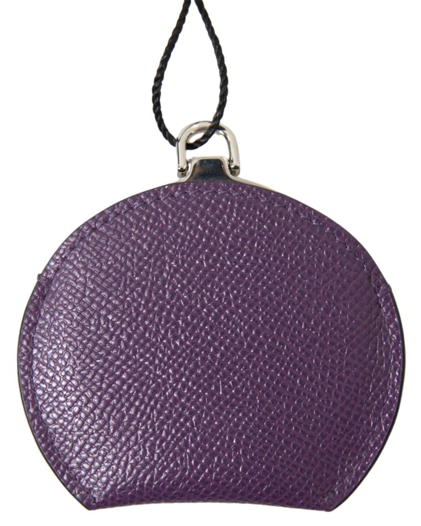 dolce-gabbana-womens-purple-calfskin-leather-round-hand-mirror-holder-one-size