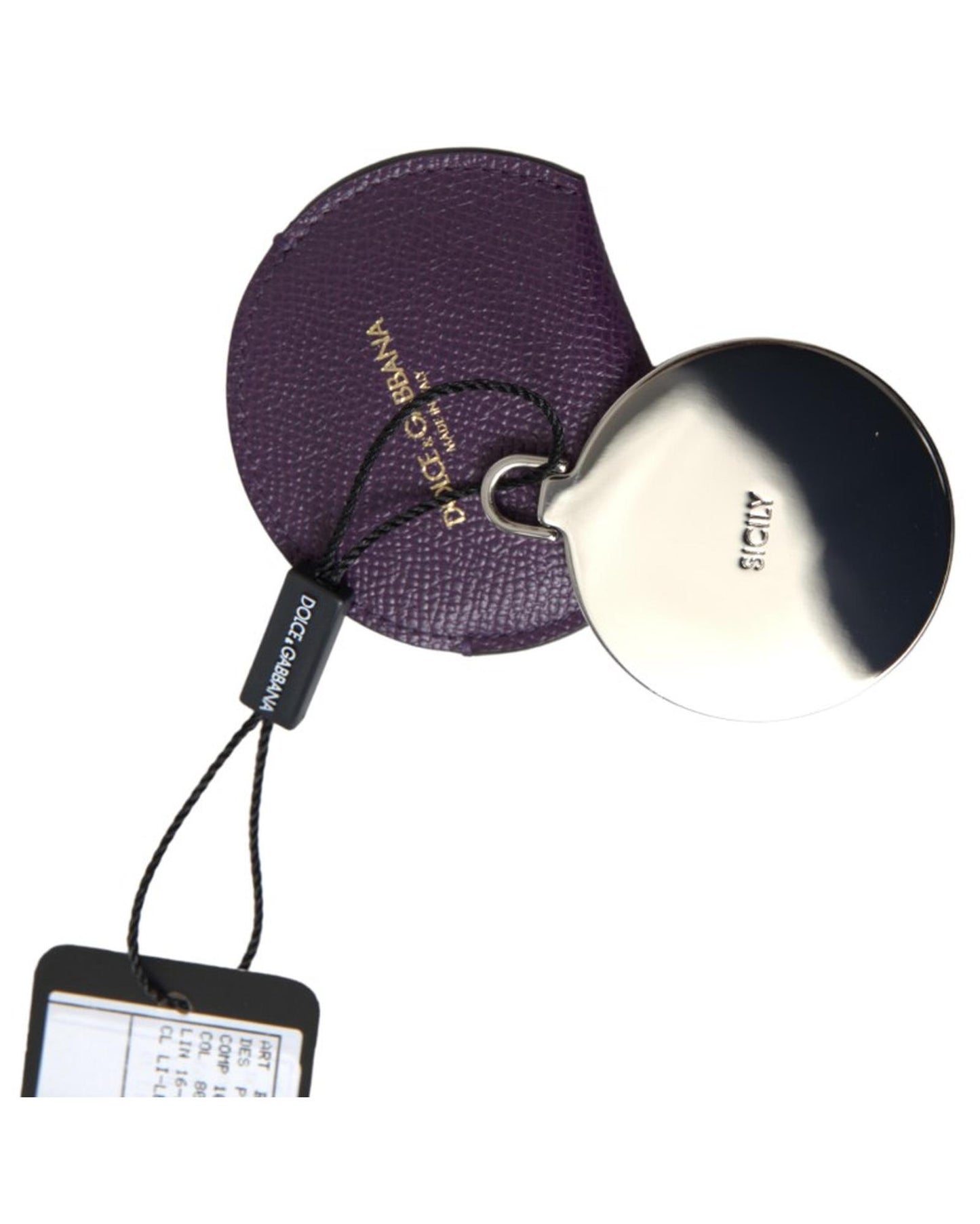 dolce-gabbana-womens-purple-calfskin-leather-round-hand-mirror-holder-one-size