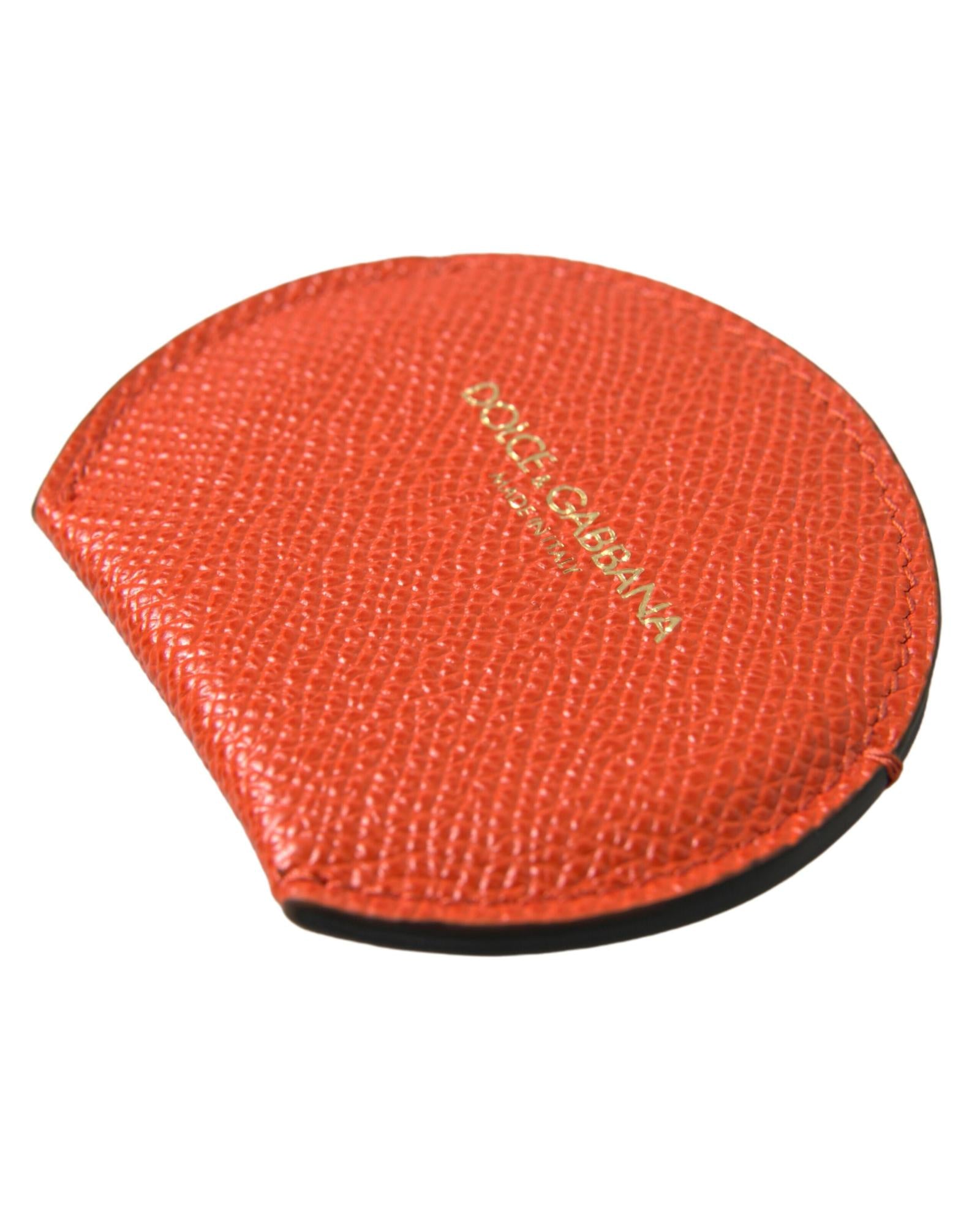 dolce-gabbana-womens-orange-calfskin-leather-round-logo-hand-mirror-holder-one-size-1