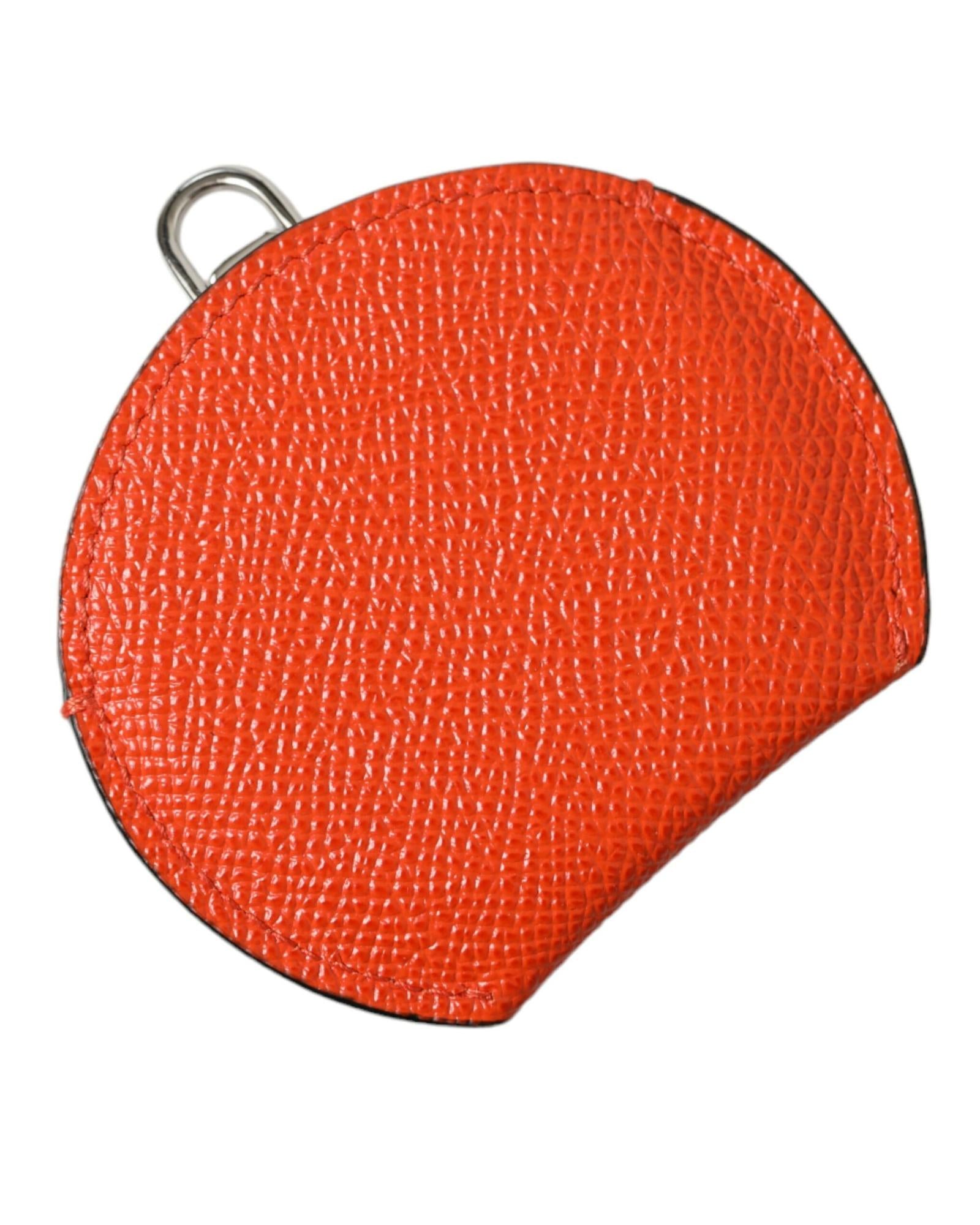 dolce-gabbana-womens-orange-calfskin-leather-round-logo-hand-mirror-holder-one-size