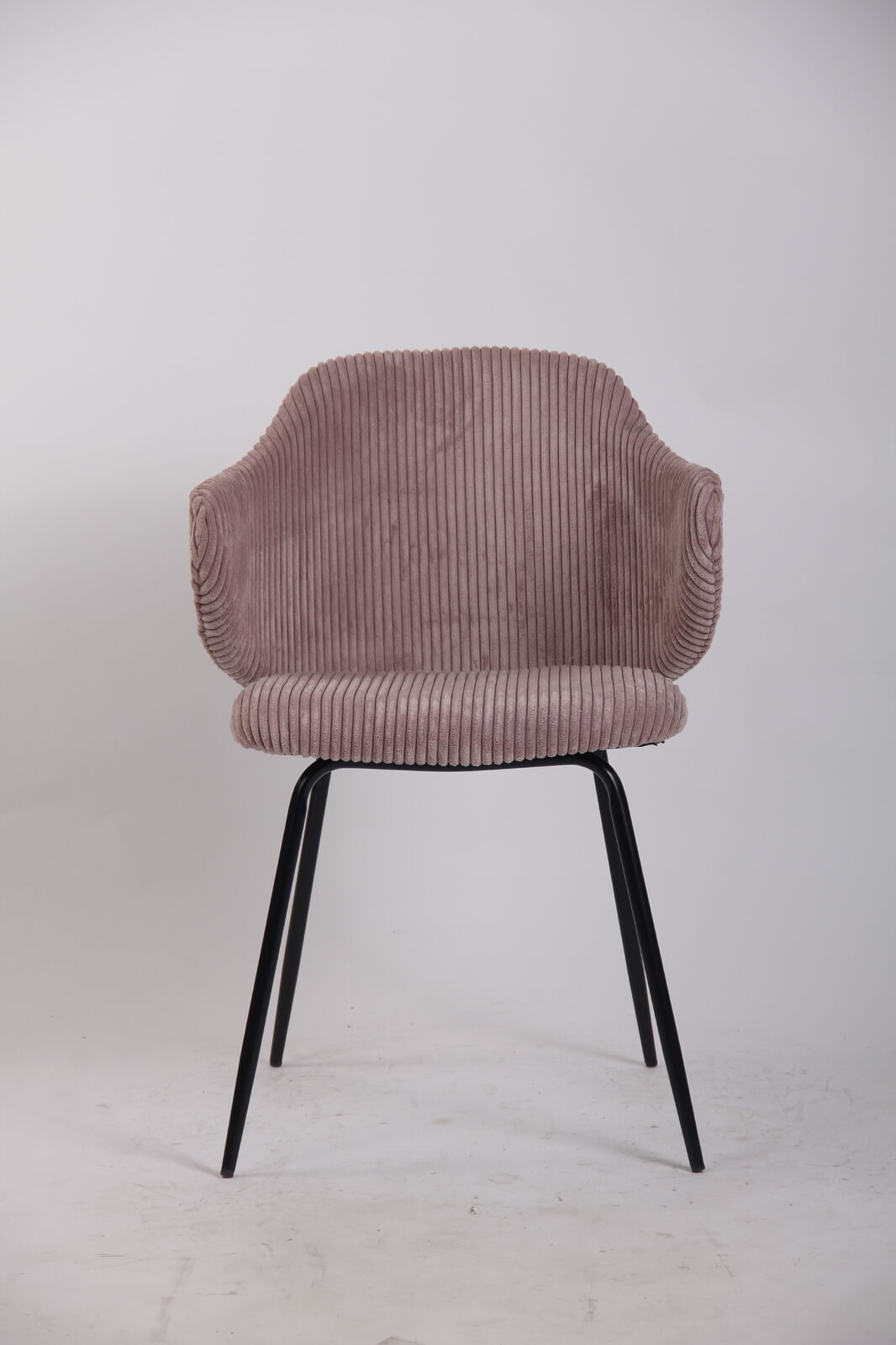 set-of-2-dining-chairs-with-corduroy-cord-fabric-in-pink