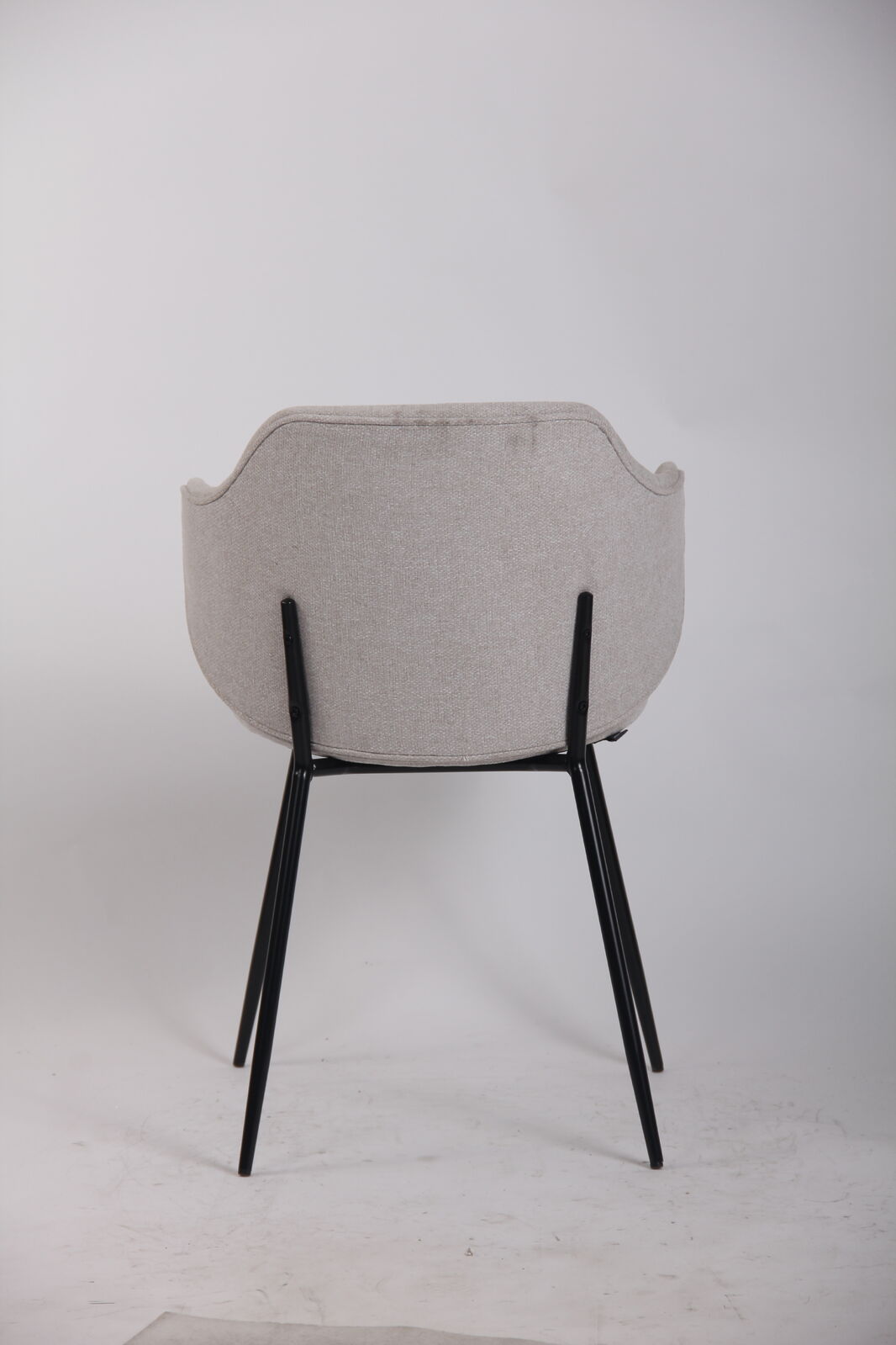 set of 2 dining chairs fabric with metal legs in ivory beige