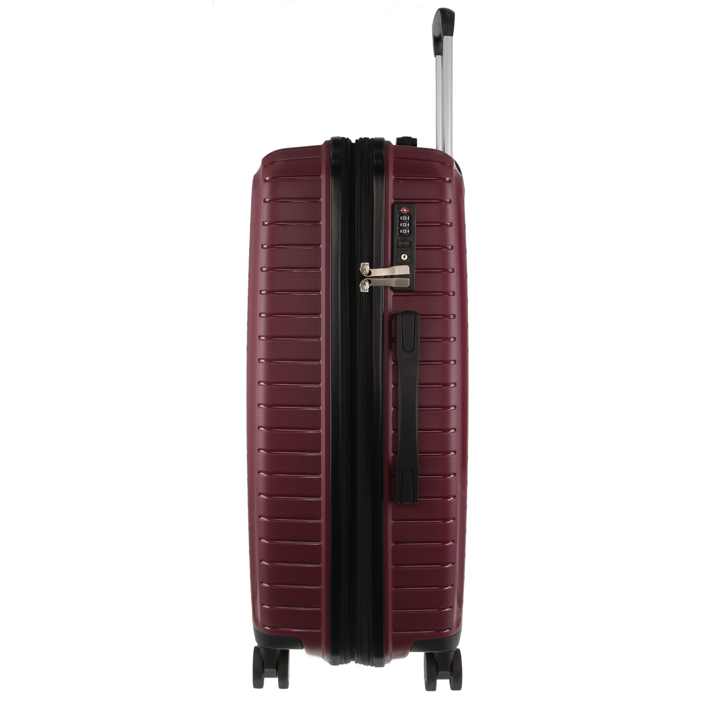 Pierre Cardin 65cm/89L Medium Hard-Shell Checked Suitcase Travel Luggage Bag - Burgundy
