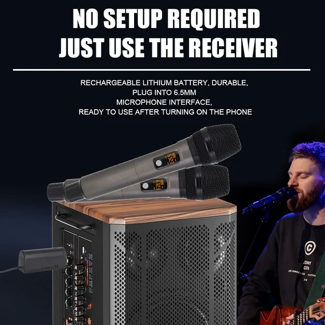 hridz-rechargeable-uhf-dual-channel-wireless-microphone-system-for-performances www.mallsonline.com.au