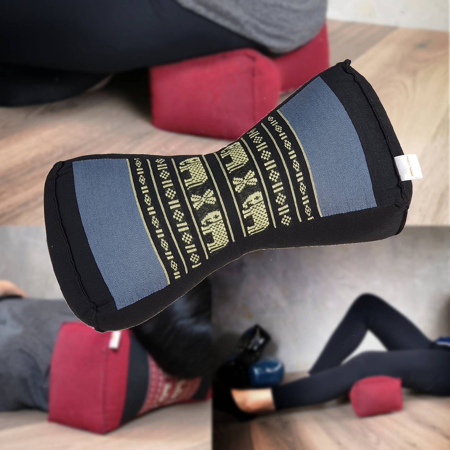 bone-shape-neck-pillow-meditation-cushion-kapok-filled-blueele www.mallsonline.com.au