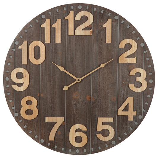 Emporium Slatted Aged Wall Clock 60cm