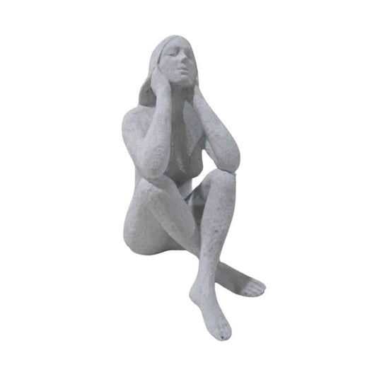 Lady Statue w Elbows On Knees 23cm